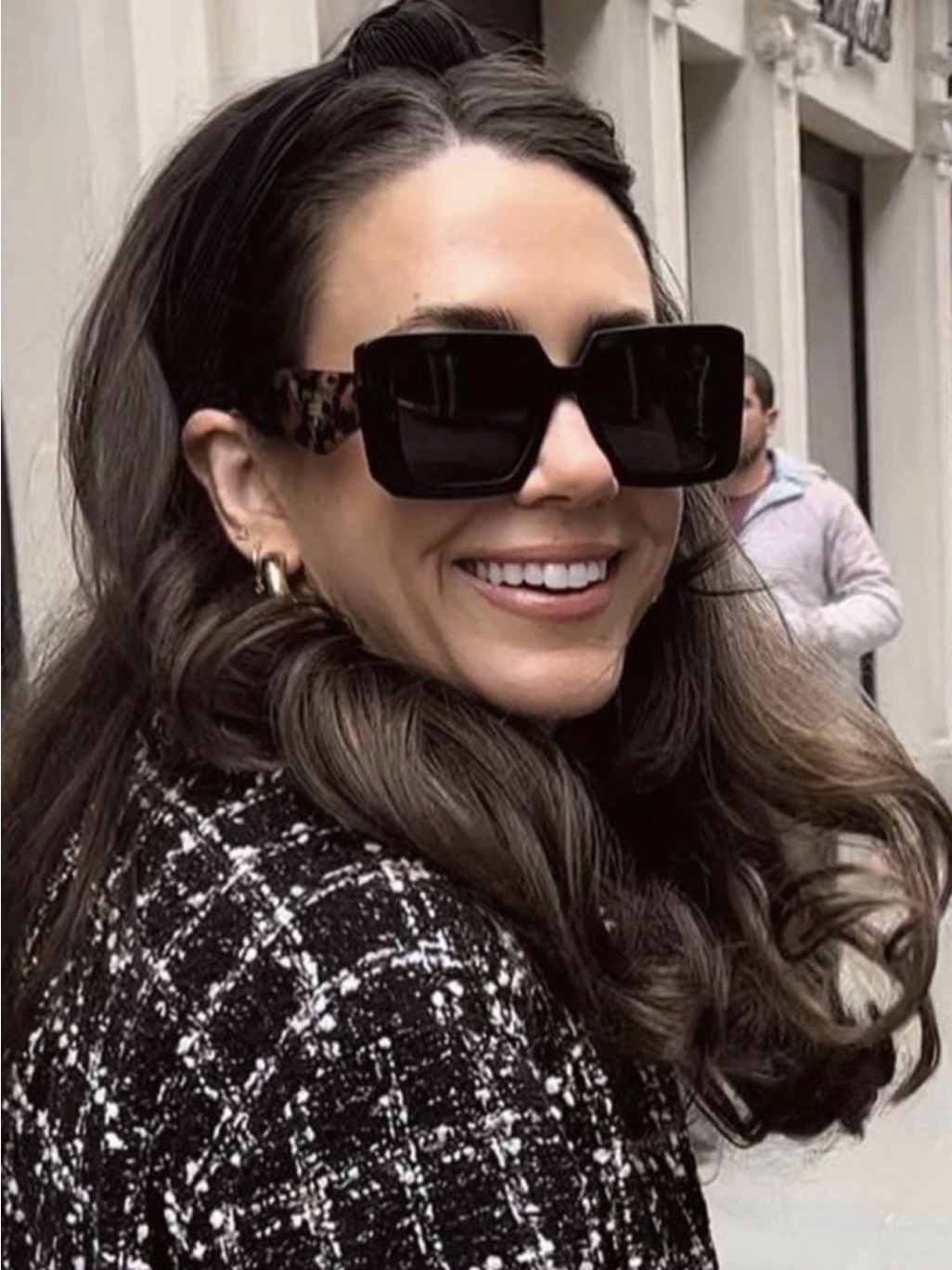 New Prada Black Pr23ys Spr 23y 1ab-5s0 Grey Lens Womens Square 51 Authentic $560